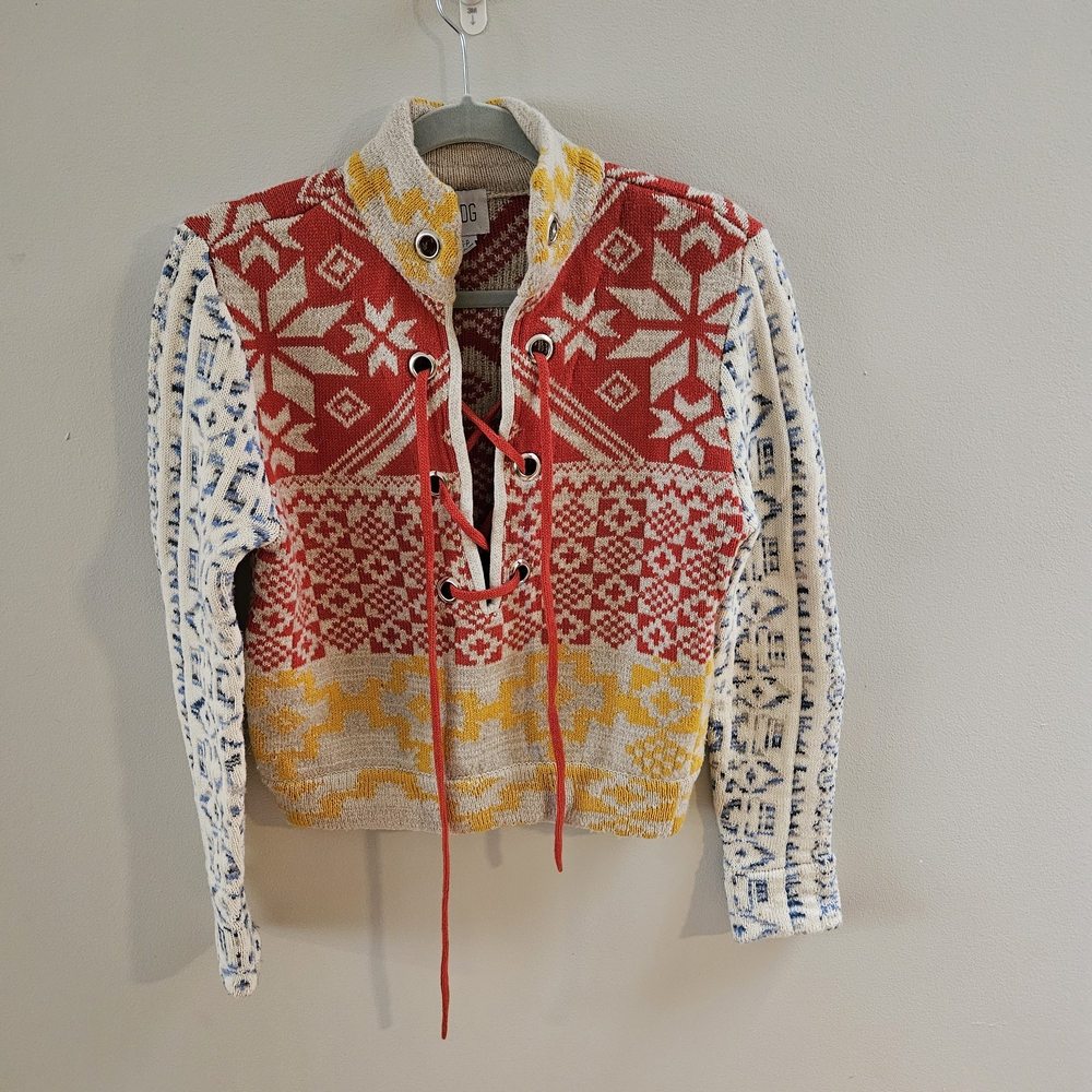 BDG Red and Yellow Patterned Women's Jacket